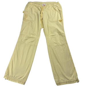 Koi Pants Womens Small Y2K Cargo Utility Streetwear Yellow Retro Style Pants Fit